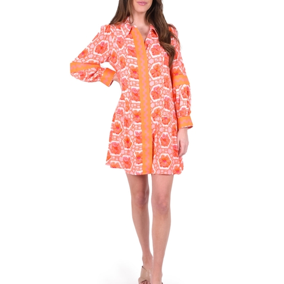 EMILY MCCARTHY DELANY DRESS FLORAL CROCHET CREAMSICLE ORNG SOLD OUT SIZE XL RARE - Picture 5 of 14